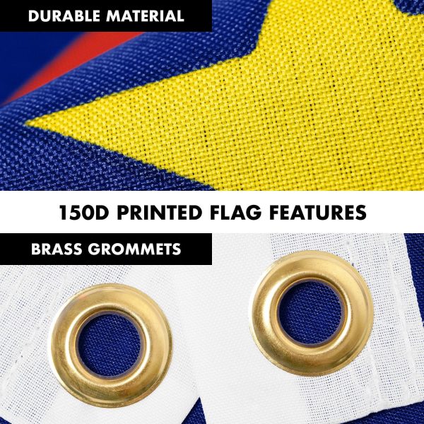 G128 Combo Pack: 6 Ft Tangle Free Aluminum Spinning Flagpole (Silver) & DeSantis Election Make America Florida Flag 3x5 Ft, LiteWeave Pro Series Printed 150D Polyester | Pole with Flag Included - Image 4