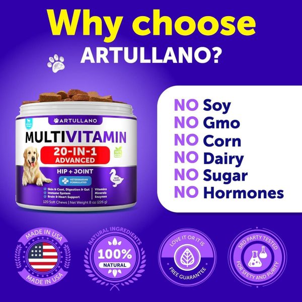 Dog Multivitamin Chewable with Glucosamine 20 in 1   Dog Vitamins and Supplements   Senior & Puppy Multivitamin for Dogs   Pet Joint Support Health   Immunity Mobility Gut Skin   120 Chews - Image 5