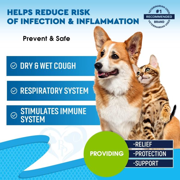 Kennel Cough Treatment & Natural Infection Medicine for Dogs & Cats   Respiratory & Cold Cough Relief   Collapse Trachea & Cat Asthma Support   Made in USA - Image 2
