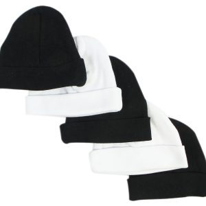 Black & White Baby Caps (pack Of 5) 031-black-3-w-2
