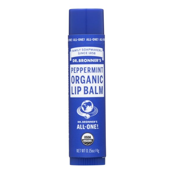 Dr. Bronner's - Lip Balm Peppermint - Case of 12-.15 OZ