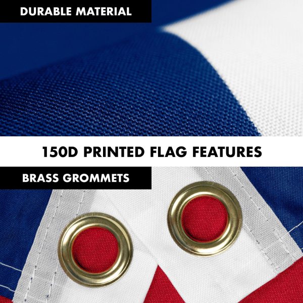 G128 Combo Pack: 6 Feet Tangle Free Spinning Flagpole (Black) North Carolina State Flag 3x5 ft Printed 150D Brass Grommets (Flag Included) Aluminum Flag Pole - Image 4