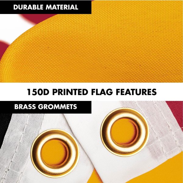 G128 Combo Pack: 6 Ft Tangle Free Spinning Flagpole (Black) & Maryland Flag 3x5 Ft Printed 150D Polyester, Brass Grommets (Flag Included) Aluminum Flag Pole - Image 4