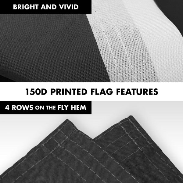 G128 Combo Pack: 5 Ft Tangle Free Aluminum Spinning Flagpole (Black) & Solid Black Color Flag 2.5x4 Ft, LiteWeave Pro Series Printed 150D Polyester | Pole with Flag Included - Image 5