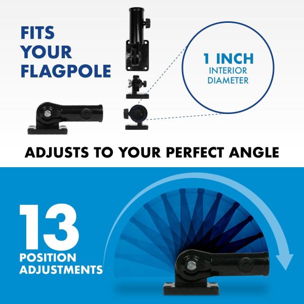 G128 Combo Pack: 5 Ft Tangle Free Aluminum Spinning Flagpole (Black) & Solid Black Color Flag 2.5x4 Ft, LiteWeave Pro Series Printed 150D Polyester | Pole with Flag Included - Image 8