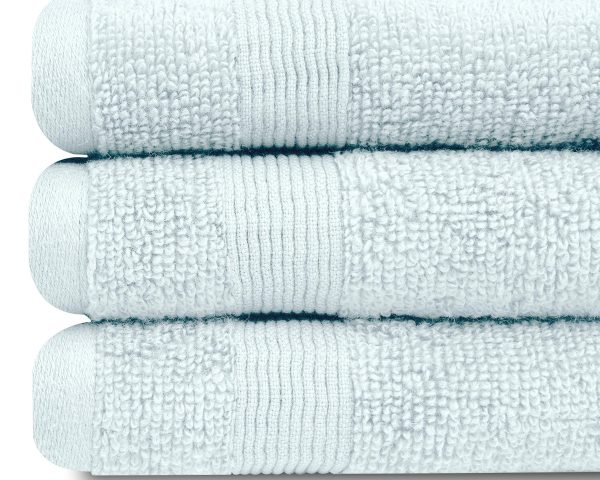Resort Collection Soft Washcloth Face & Body Towel Set | 12x12 Luxury Hotel Plush & Absorbent Cotton Wash Clothes [12 Pack Light Blue] - Image 3