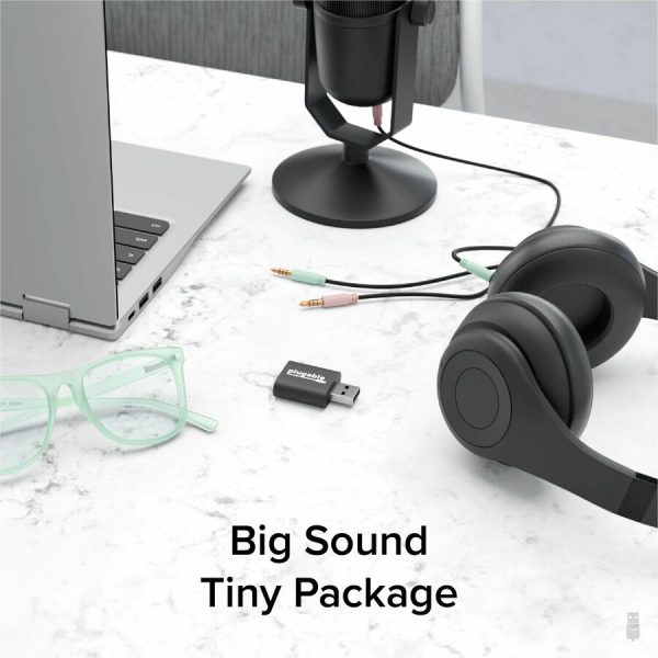 Plugable USB Audio Adapter with 3.5mm Speaker-Headphone and Microphone Jack, Add an External Stereo Sound Card to Any PC - Image 3