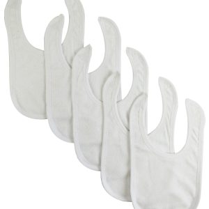 Solid White Bib (pack Of 5) 1024-w-5
