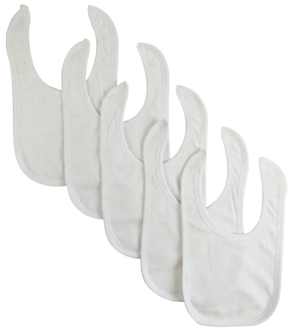 Solid White Bib (pack Of 5) 1024-w-5