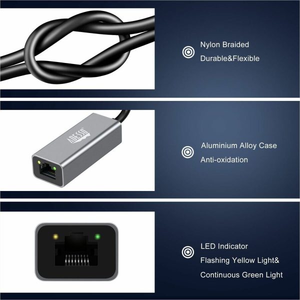 Adesso USB-C to Ethernet Network Adapter (TAA Compliant) - Image 9