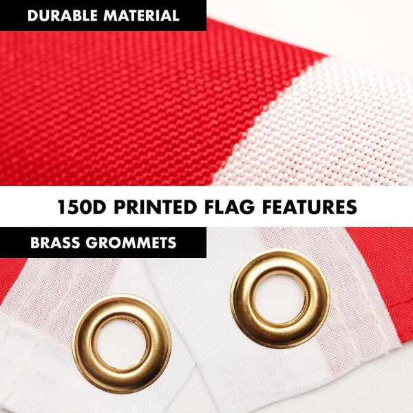 G128 Combo Pack: 6 Ft Tangle Free Spinning Flagpole (Silver) & Hong Kong Flag 3x5 Ft Printed 150D Polyester, Brass Grommets (Flag Included) Aluminum Flag Pole - Image 4