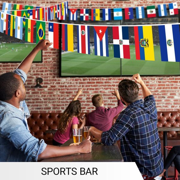 G128 Latin America 20 Countries  Bunting Banner | Flag 12 x 18 Inch, Full String 30 Feet | Printed 150D Polyester, Decorations For Bar, School, Festival Events Celebration - Image 2