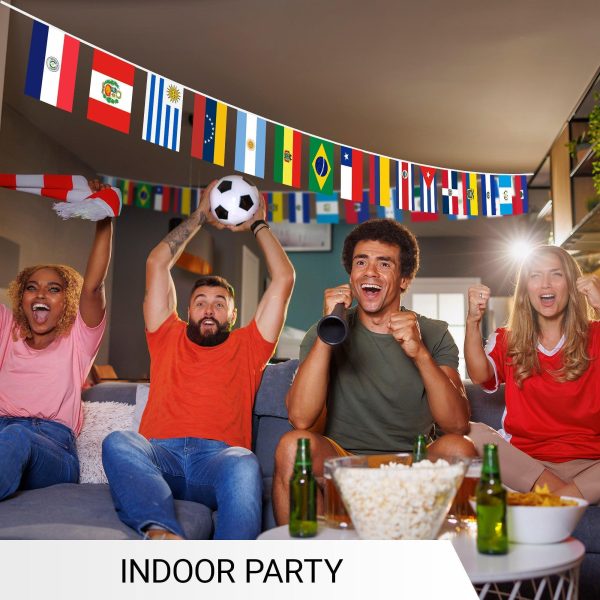 G128 Latin America 20 Countries  Bunting Banner | Flag 12 x 18 Inch, Full String 30 Feet | Printed 150D Polyester, Decorations For Bar, School, Festival Events Celebration - Image 3