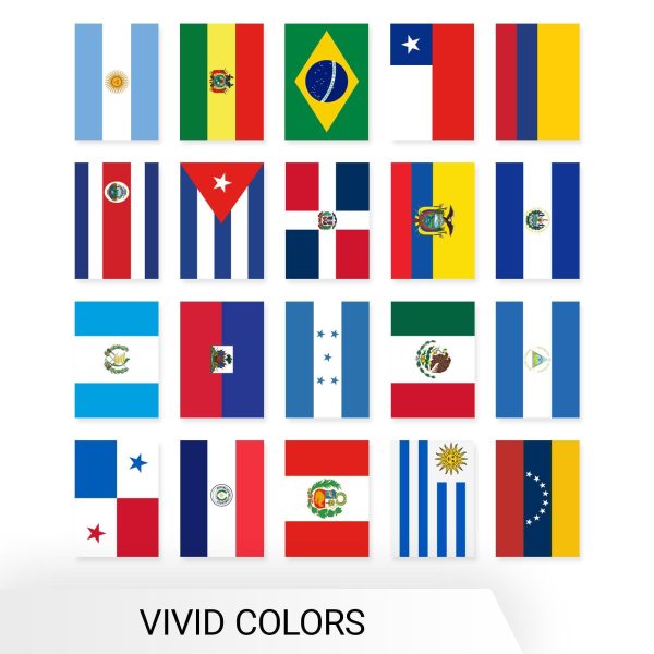 G128 Latin America 20 Countries  Bunting Banner | Flag 12 x 18 Inch, Full String 30 Feet | Printed 150D Polyester, Decorations For Bar, School, Festival Events Celebration - Image 8