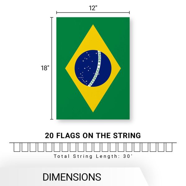 G128 Latin America 20 Countries  Bunting Banner | Flag 12 x 18 Inch, Full String 30 Feet | Printed 150D Polyester, Decorations For Bar, School, Festival Events Celebration - Image 9