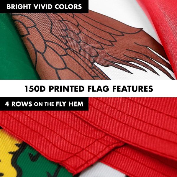 G128 Combo Pack: 6 Feet Tangle Free Spinning Flagpole (Silver) Mexico Mexican Flag 3x5 ft Printed 150D Brass Grommets (Flag Included) Aluminum Flag Pole - Image 5