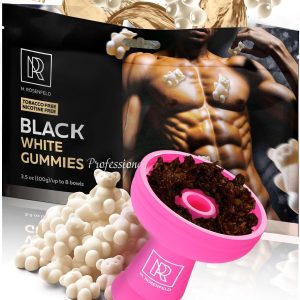 M. ROSENFELD Hookah Shisha White Gummies   Tea Leaves Herbal   3.5 ounce 100 Gram   Hookah Flavors Nicotine Free Molasses & Nicotine Free Shisha with Organic White Gummies Black Shisha Hookah Flavor