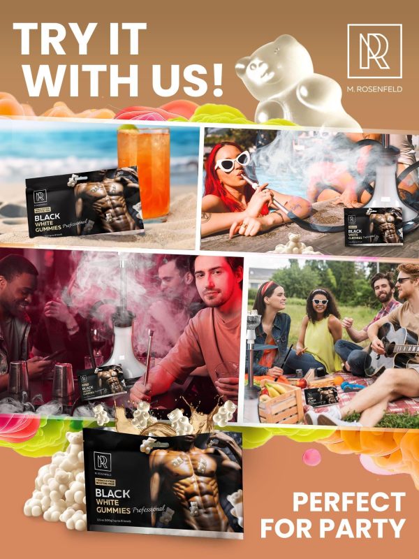 M. ROSENFELD Hookah Shisha White Gummies   Tea Leaves Herbal   3.5 ounce 100 Gram   Hookah Flavors Nicotine Free Molasses & Nicotine Free Shisha with Organic White Gummies Black Shisha Hookah Flavor - Image 4