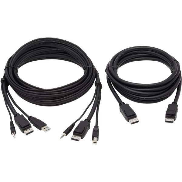 Eaton Tripp Lite Series Dual DisplayPort KVM Cable Kit - DP, USB, 3.5 mm Audio (3xM/3xM) + DP (M/M), 4K, 4:4:4, 10 ft. (3.05 m), Black - Image 2