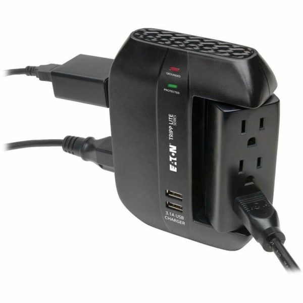 Eaton Tripp Lite Series Protect It! 6-Outlet Surge Protector with 3 Rotatable Outlets - Direct Plug-In, 1200 Joules, 2 USB Ports - Image 3