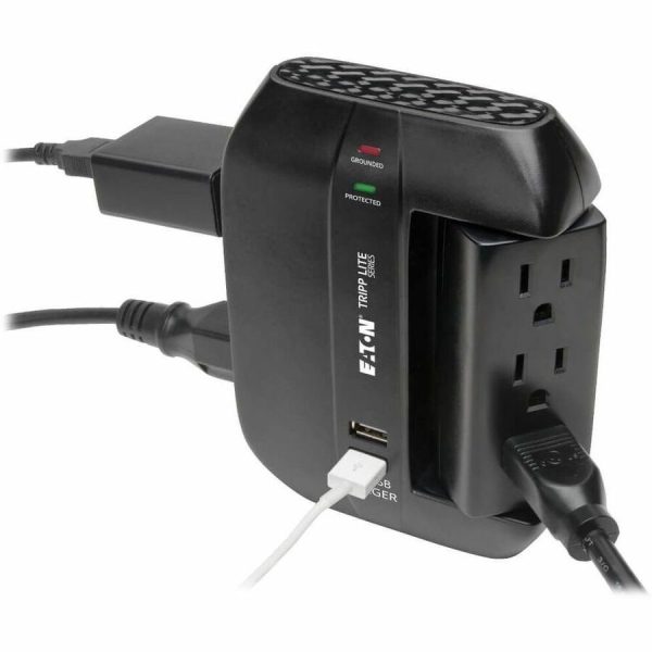 Eaton Tripp Lite Series Protect It! 6-Outlet Surge Protector with 3 Rotatable Outlets - Direct Plug-In, 1200 Joules, 2 USB Ports - Image 4