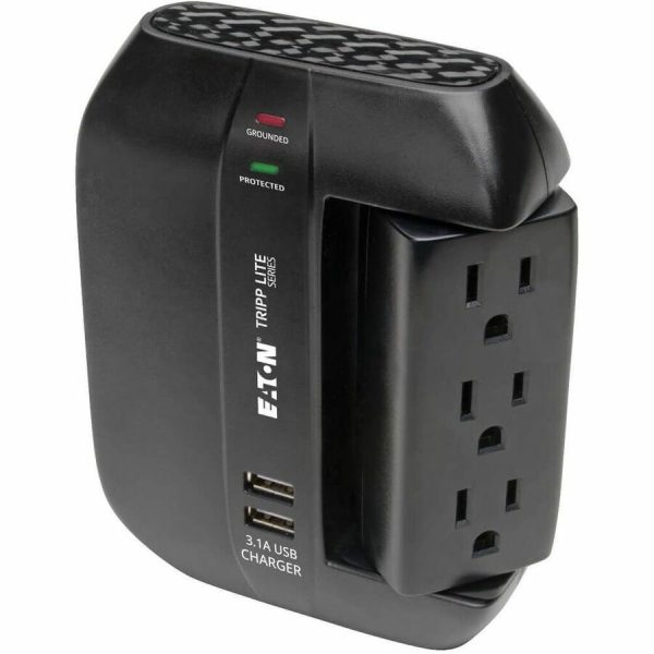 Eaton Tripp Lite Series Protect It! 6-Outlet Surge Protector with 3 Rotatable Outlets - Direct Plug-In, 1200 Joules, 2 USB Ports - Image 5