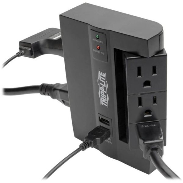 Eaton Tripp Lite Series Protect It! 6-Outlet Surge Protector with 3 Rotatable Outlets - Direct Plug-In, 1200 Joules, 2 USB Ports - Image 10