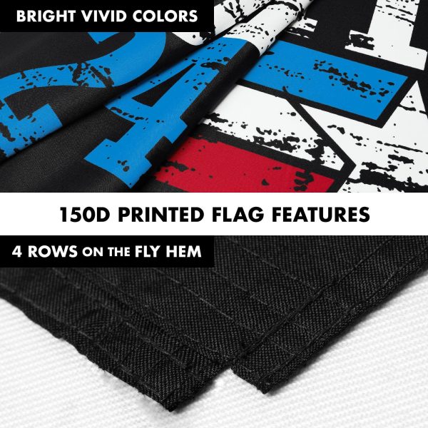 G128 Combo Pack: 6 Ft Tangle Free Aluminum Spinning Flagpole (White) & DeSantis Election 2024 Flag 3x5 Ft, LiteWeave Pro Series Printed 150D Polyester | Pole with Flag Included - Image 5