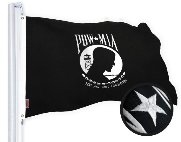 G128 POW MIA Flag 4x6 FT 3-Pack Embroidered Spun Polyester - Image 7