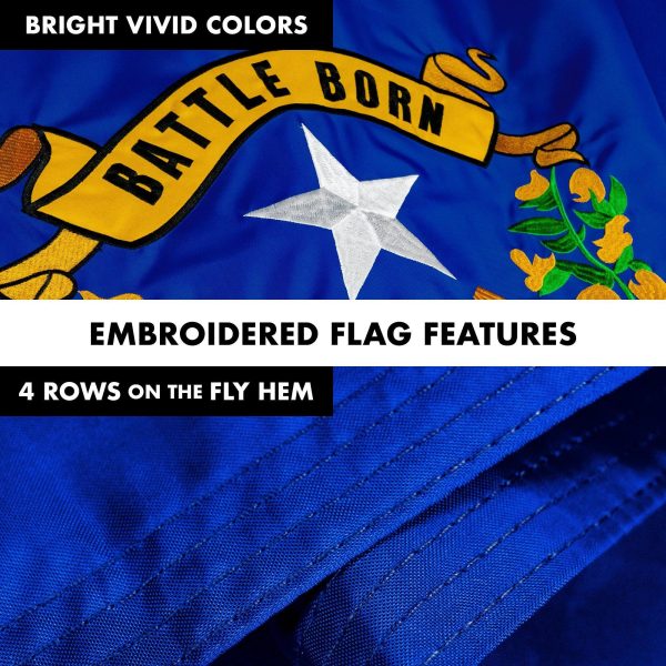 G128 - 6 Feet Tangle Free Spinning Flagpole (Black) Nevada Double Sided Brass Grommets Embroidered 3x5 ft (Flag Included) Aluminum Flag Pole - Image 5