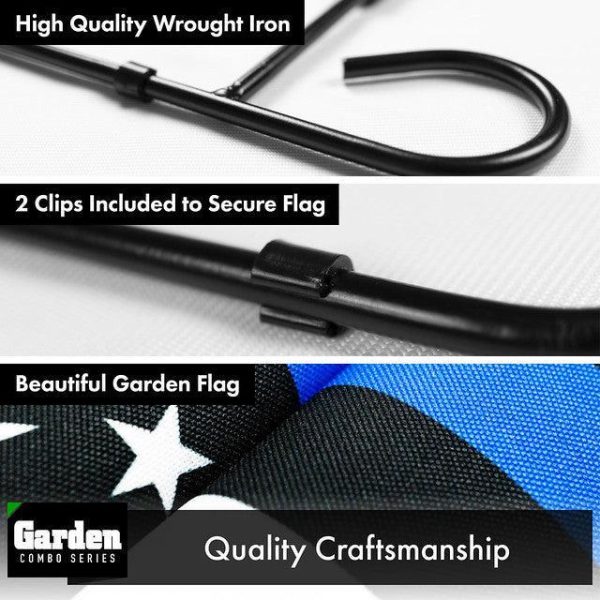 G128 Combo Pack: Garden Flag Stand Black 36x16 Inch & Garden Flag Blue Lives Matter 12x18 Inch - Image 3