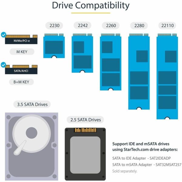 StarTech.com Standalone Dual Bay M.2 SATA/NVMe Duplicator/Eraser, HDD/SSD Cloner/Wiper, M.2 PCIe/AHCI, Hard Drive Sanitizer/Copier, TAA - Image 3