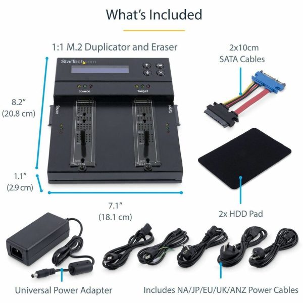 StarTech.com Standalone Dual Bay M.2 SATA/NVMe Duplicator/Eraser, HDD/SSD Cloner/Wiper, M.2 PCIe/AHCI, Hard Drive Sanitizer/Copier, TAA - Image 6