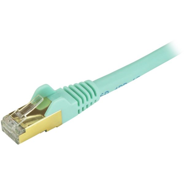 StarTech.com 9ft CAT6a Ethernet Cable - 10 Gigabit Category 6a Shielded Snagless 100W PoE Patch Cord - 10GbE Aqua UL Certified Wiring/TIA - Image 2