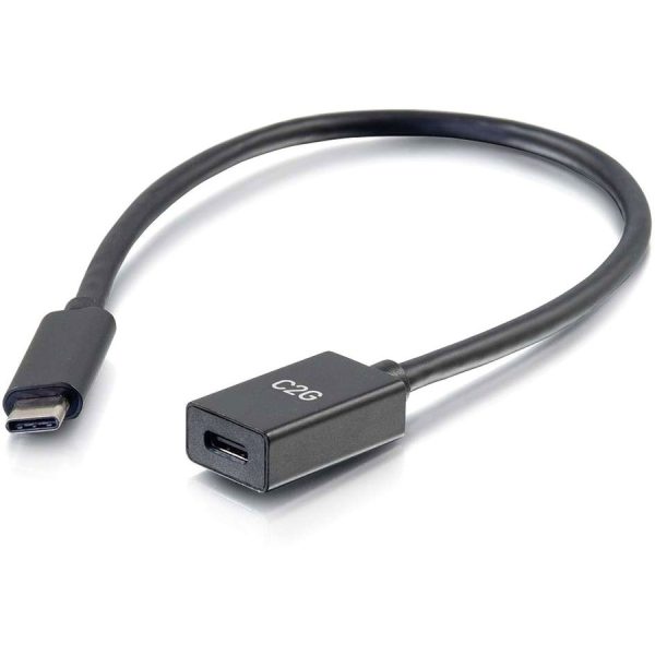 C2G 1ft USB C Extension Cable - USB C to USB C Extension Cable - USB 3.1 Gen 1 - 5Gbps - M/F - Image 2