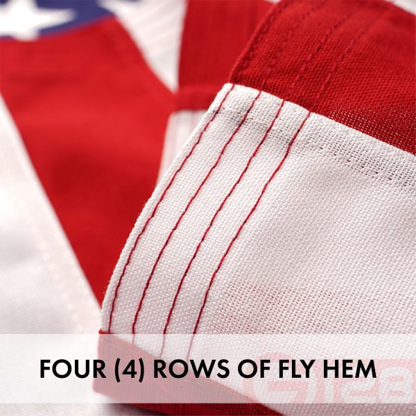G128 2 PACK: USA American Flag 4x6FT Embroidered Spun Polyester - Image 4