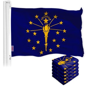 Indiana IN State Flag 3x5 Ft 5-Pack 150D Printed Polyester By G128