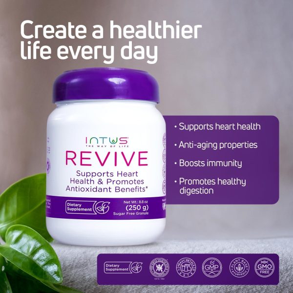 Intus Revive   Ayurvedic Dietary Supplement for Heart Health with Ashwagandha and Antioxidants   Immune Support Supplement That Can Help Control Blood and Improve Chronic Fatigue   8.8 oz - Image 5