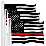 Thin Red Line Flag 3x5 Ft 3-Pack Printed 150D Polyester By G128