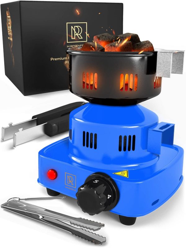 Premium Hookah Coal Burner   Blue Burner for Hookah 450W – FIRE Tower Multipurpose Electric Stove for Hookah coals Burner for Shisha Free Hookah Tongs overheat Protection Hookah Charcoal Burner