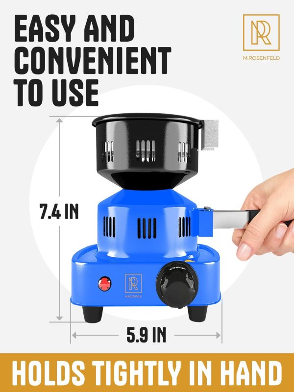 Premium Hookah Coal Burner   Blue Burner for Hookah 450W – FIRE Tower Multipurpose Electric Stove for Hookah coals Burner for Shisha Free Hookah Tongs overheat Protection Hookah Charcoal Burner - Image 3