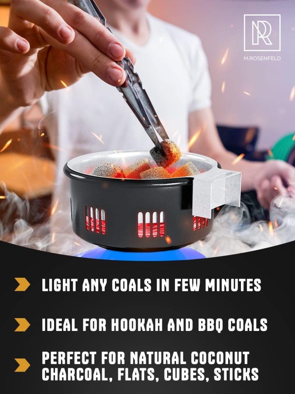 Premium Hookah Coal Burner   Blue Burner for Hookah 450W – FIRE Tower Multipurpose Electric Stove for Hookah coals Burner for Shisha Free Hookah Tongs overheat Protection Hookah Charcoal Burner - Image 6