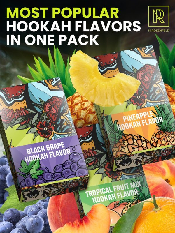Sweet & Sour Hookah Flavors Set   3 x 50g non tobacco hookah flavor for your Hookah Bowl (Black grape   Tropical fruit mix   Pineapple) Hookah Bundle Pack of 3   Try these Tobacco Free Shisha - Image 2