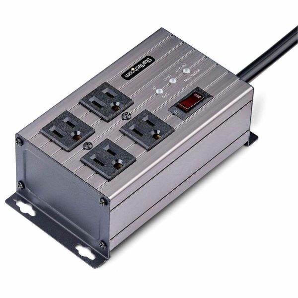StarTech.com 4-Outlet Industrial Power Strip 125V/15A, EMI/RFI Isolation, Surge Protection, Mountable PDU, 8ft NEMA 5-15P Cord, UL Listed - Image 2