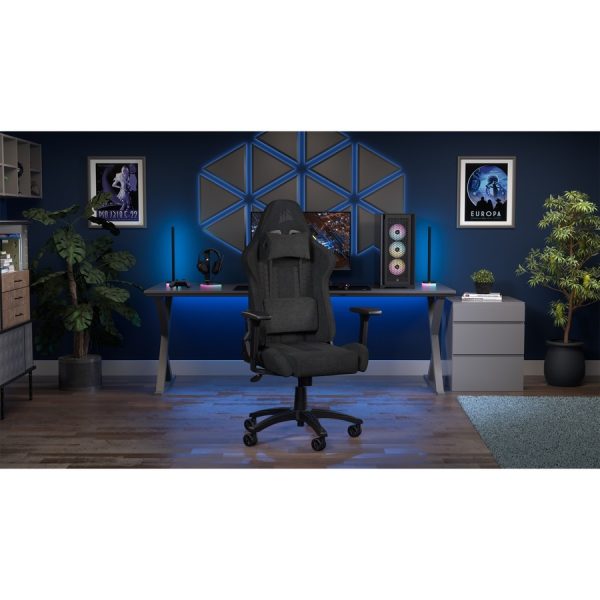 Corsair TC100 RELAXED Gaming Chair - Fabric Black/Grey - Image 10