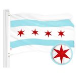 Chicago City Flag 4x6FT Embroidered 300D Polyester Illinois Windy City