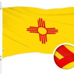 G128 New Mexico State Flag | 4x6 Ft | ToughWeave Series Embroidered 300D Polyester | Embroidered Design, Indoor/Outdoor, Brass Grommets