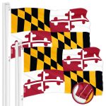 G128 2 Pack: Maryland MD State Flag | 3x5 Ft | ToughWeave Series Embroidered 300D Polyester | Embroidered Design, Indoor/Outdoor, Vibrant Colors, Brass Grommets