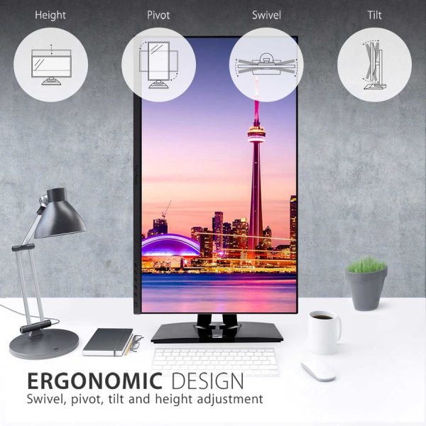 ViewSonic VP2756-2K 27 Inch IPS 1440p Ergonomic Monitor with Ultra-Thin Bezels, Color Accuracy, Pantone Validated, 60W USB C - Image 4
