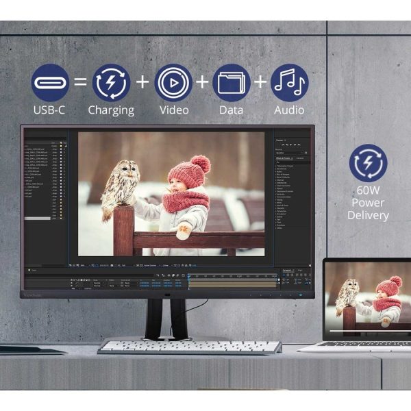 ViewSonic VP2756-2K 27 Inch IPS 1440p Ergonomic Monitor with Ultra-Thin Bezels, Color Accuracy, Pantone Validated, 60W USB C - Image 10